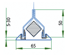 <center>Typ 3,84 F
elastična završna lajsna bez sigurnosne kontakt lajsne
</center>
