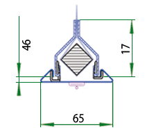 <center>Typ 3,84 FK
elastična završna lajsna opciono sa sigurnosnom kontakt lajsnom</center>